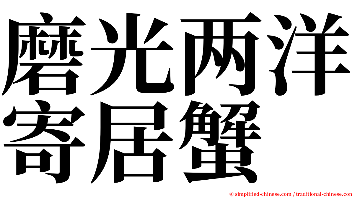 磨光两洋寄居蟹 serif font