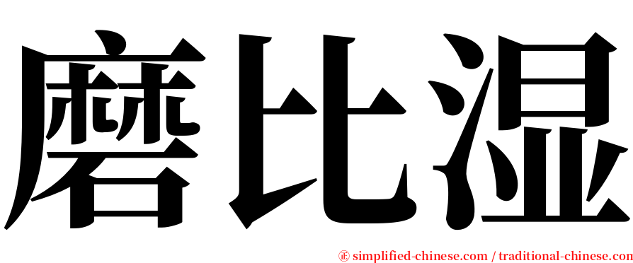 磨比湿 serif font