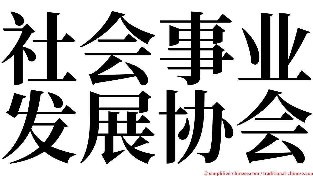 社会事业发展协会 serif font