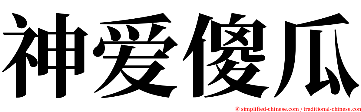 神爱傻瓜 serif font