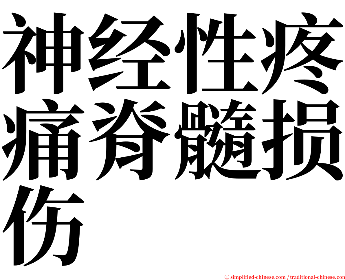 神经性疼痛脊髓损伤 serif font