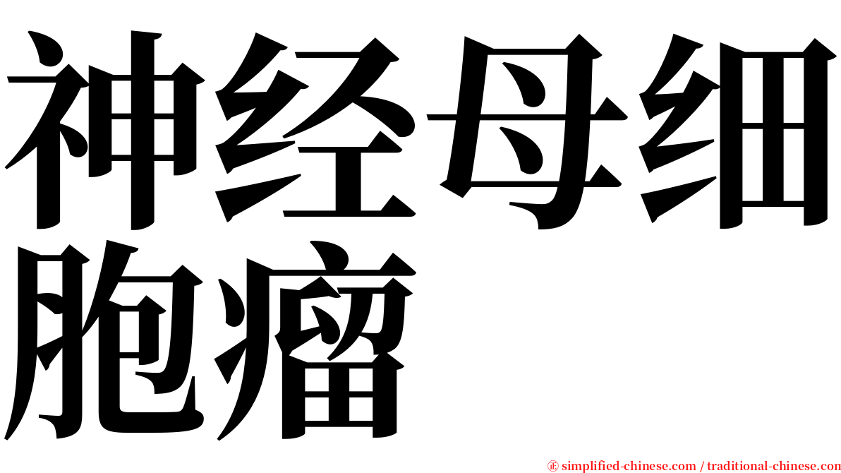 神经母细胞瘤 serif font