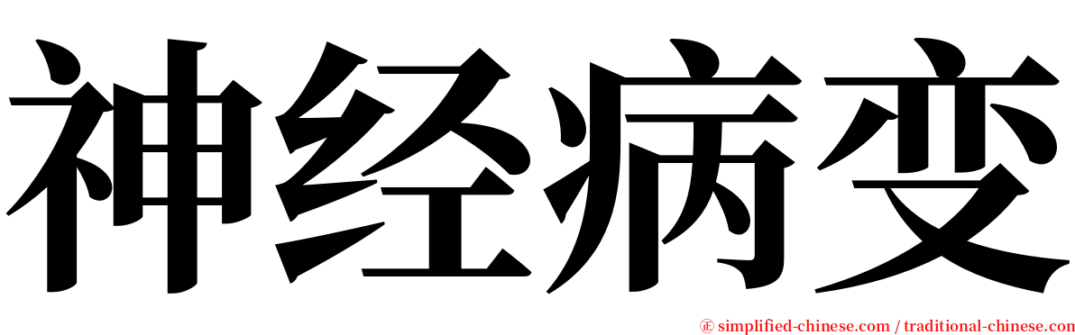 神经病变 serif font