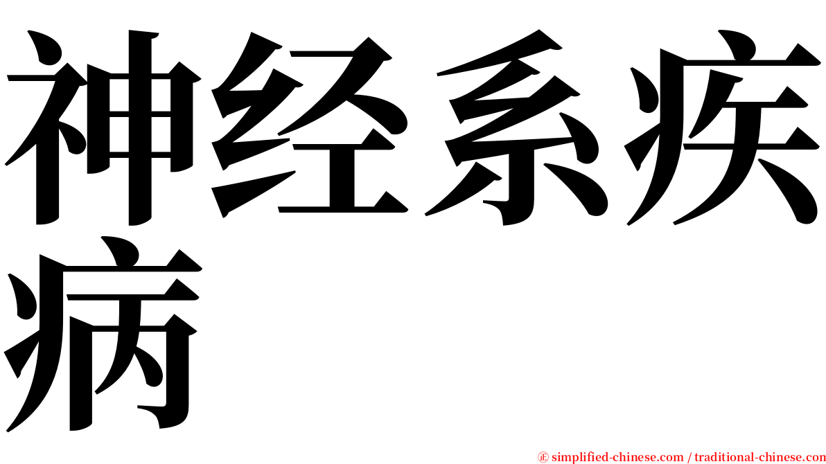 神经系疾病 serif font