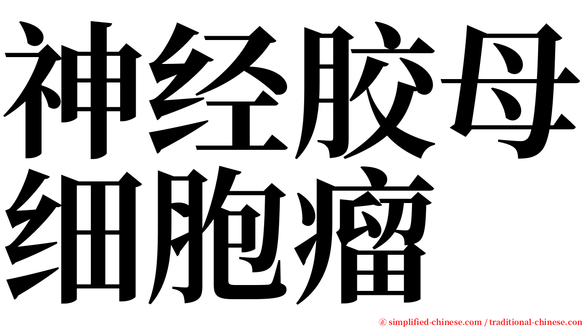 神经胶母细胞瘤 serif font