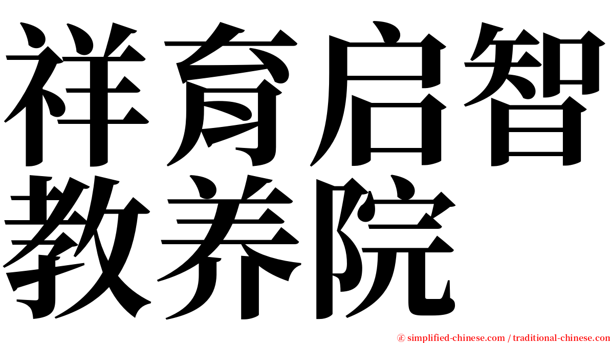 祥育启智教养院 serif font