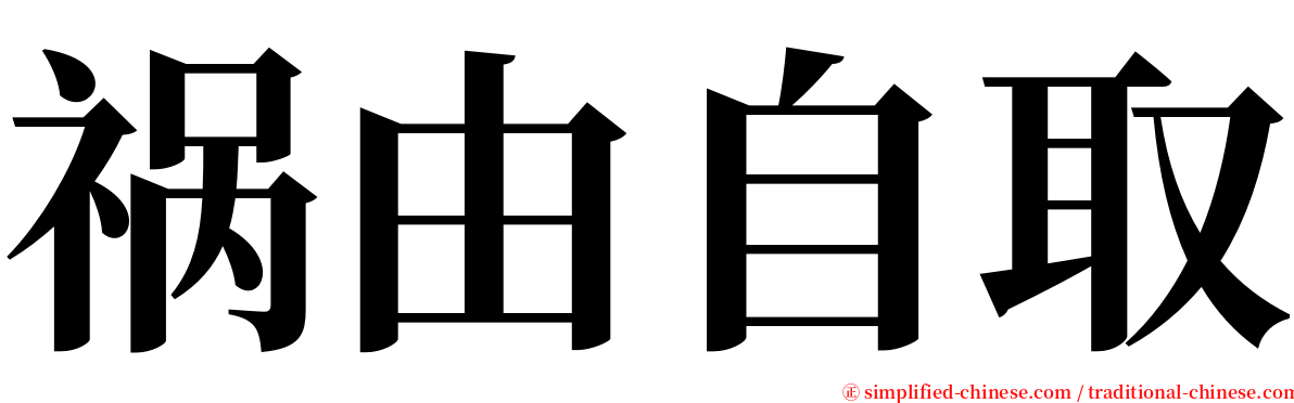 祸由自取 serif font