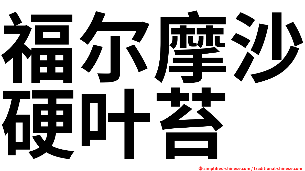 福尔摩沙硬叶苔