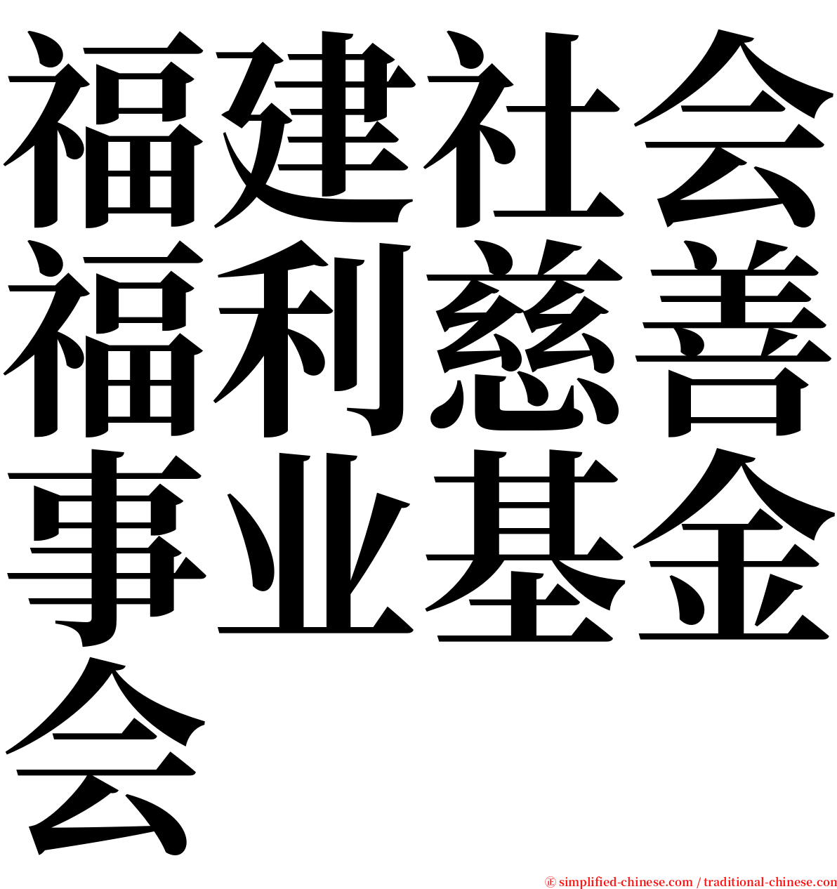 福建社会福利慈善事业基金会 serif font