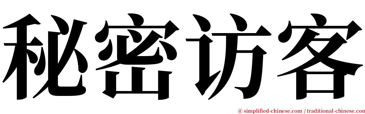 秘密访客 serif font