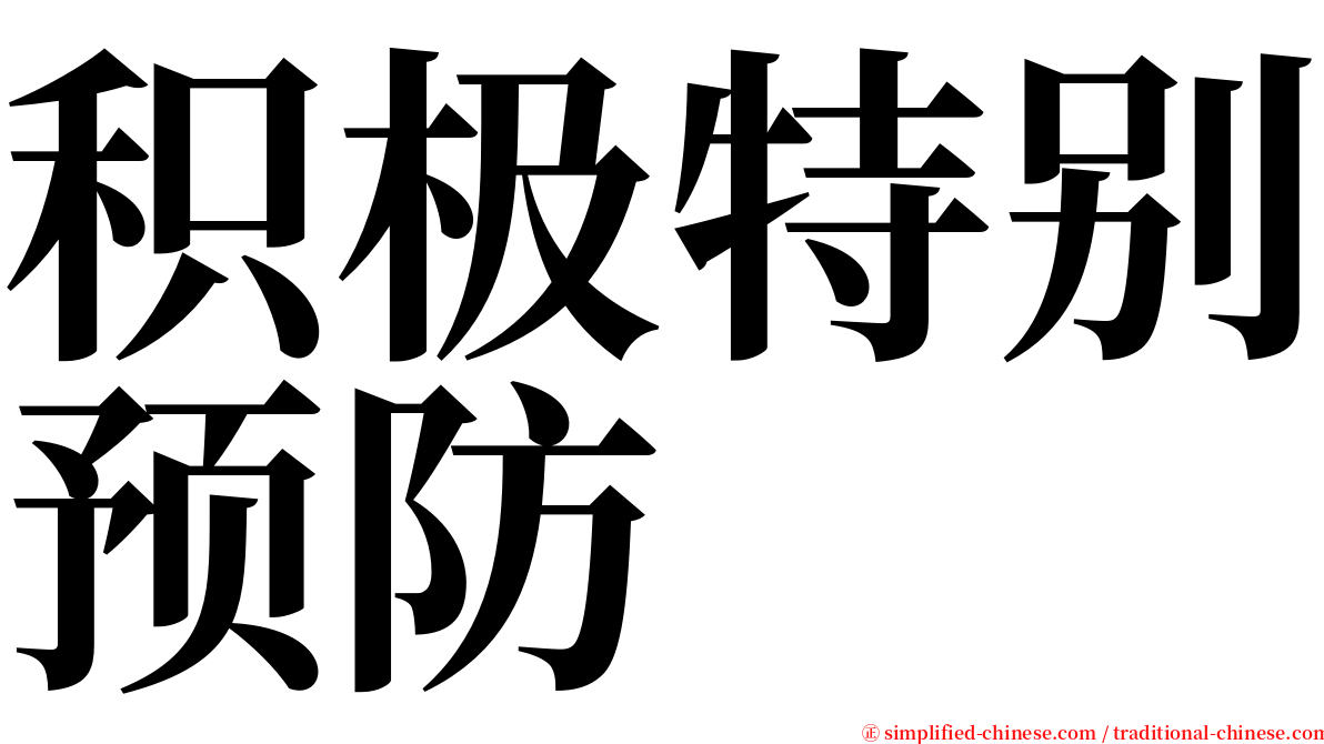 积极特别预防 serif font