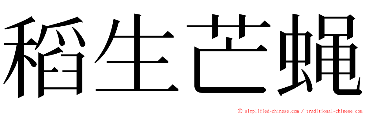 稻生芒蝇 ming font