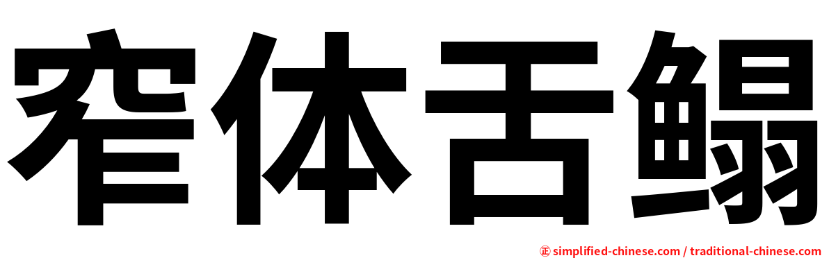 窄体舌鳎