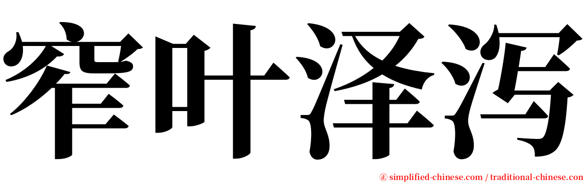 窄叶泽泻 serif font