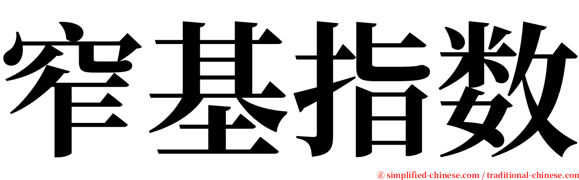 窄基指数 serif font