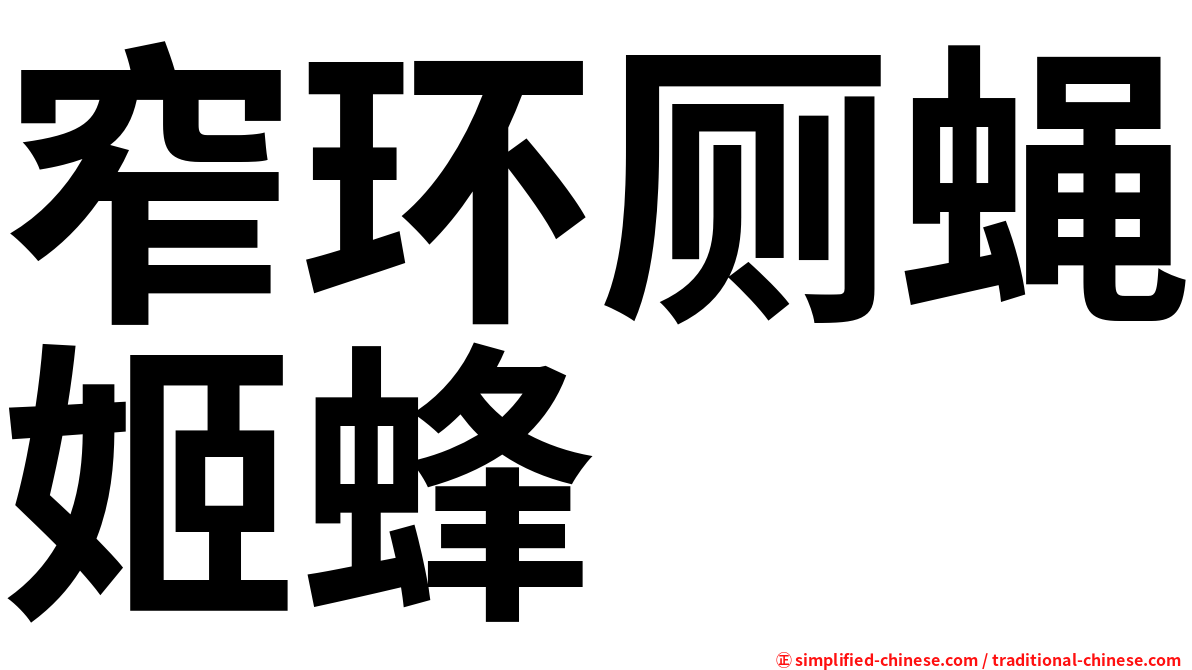 窄环厕蝇姬蜂
