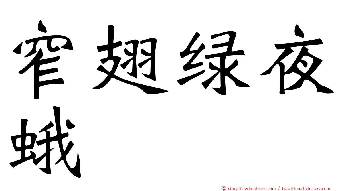 窄翅绿夜蛾