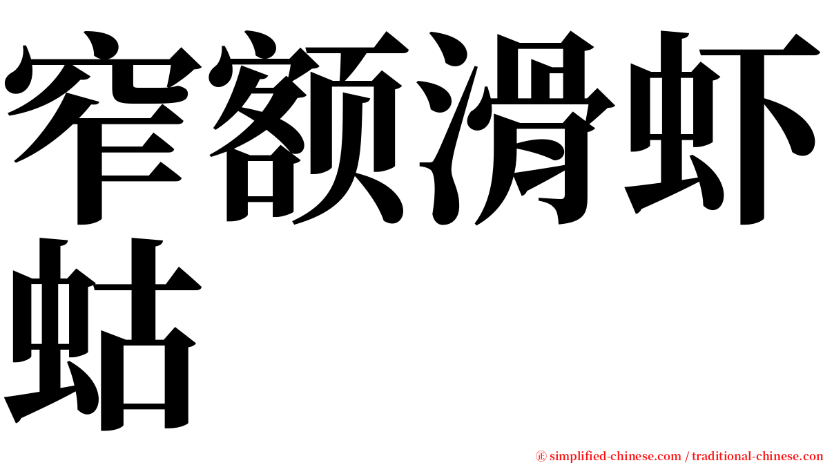 窄额滑虾蛄 serif font