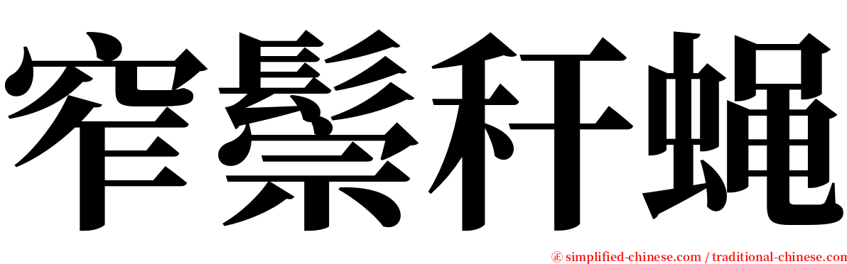 窄鬃秆蝇 serif font