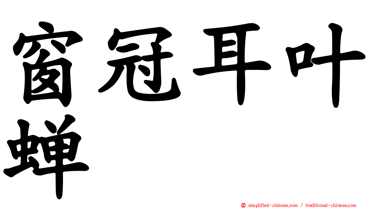 窗冠耳叶蝉