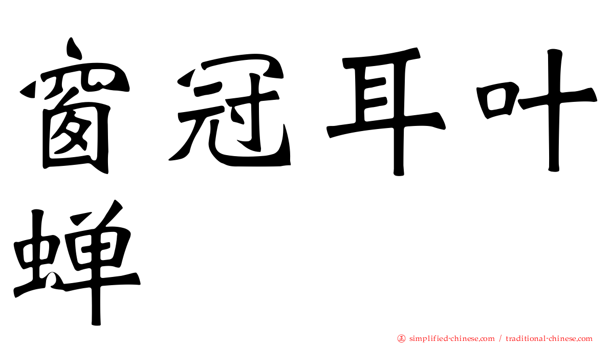 窗冠耳叶蝉