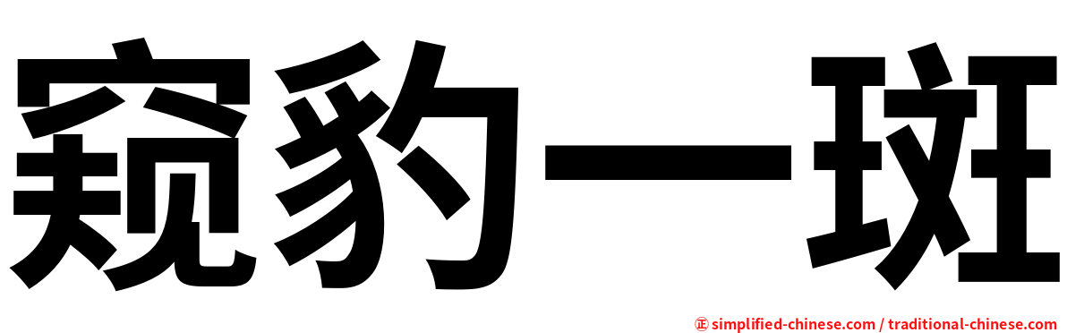 窥豹一斑