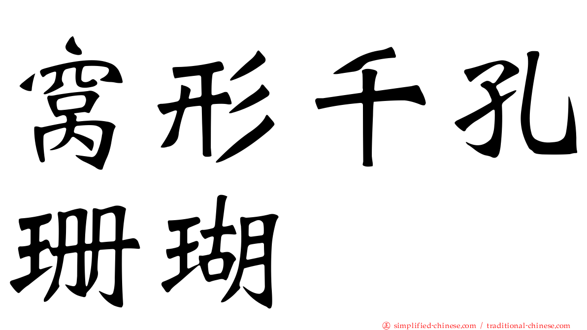 窝形千孔珊瑚