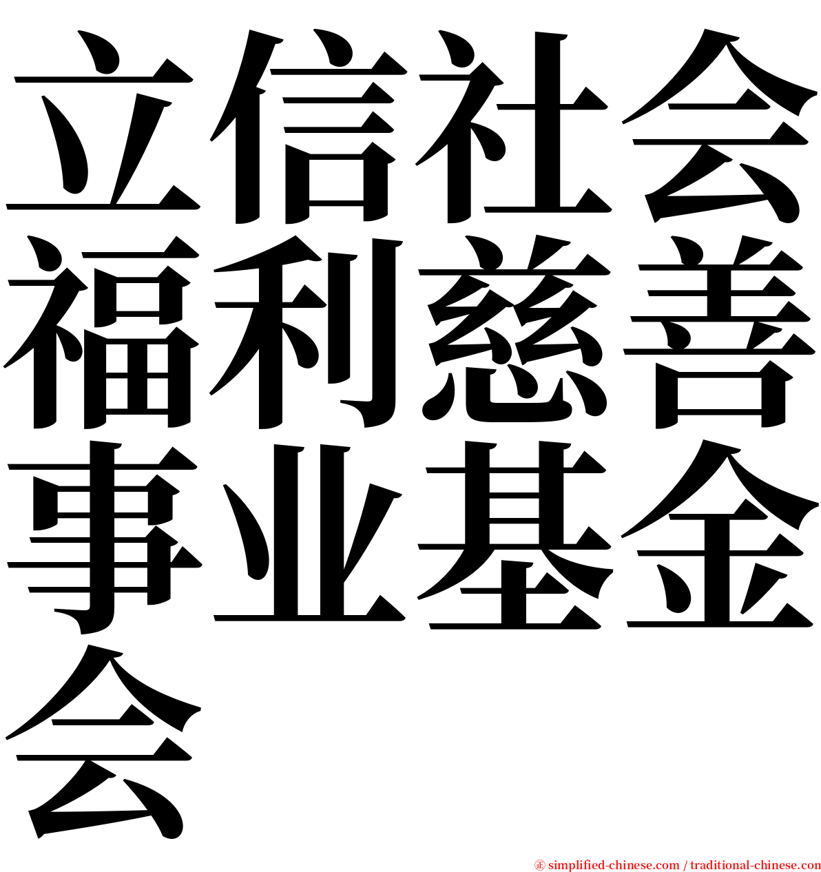 立信社会福利慈善事业基金会 serif font