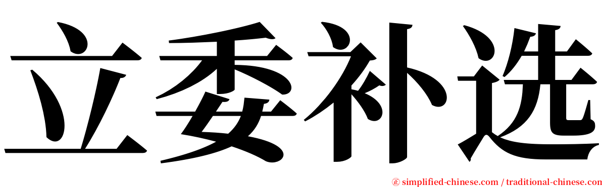 立委补选 serif font