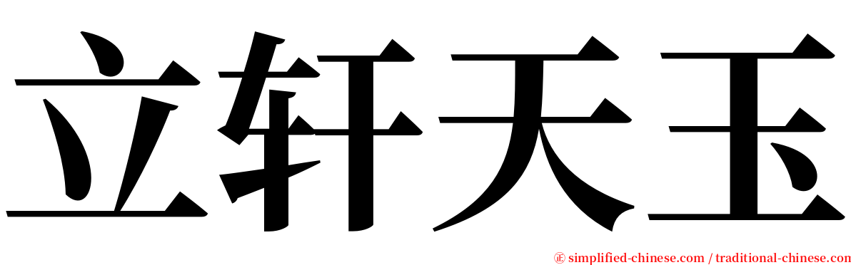 立轩天玉 serif font