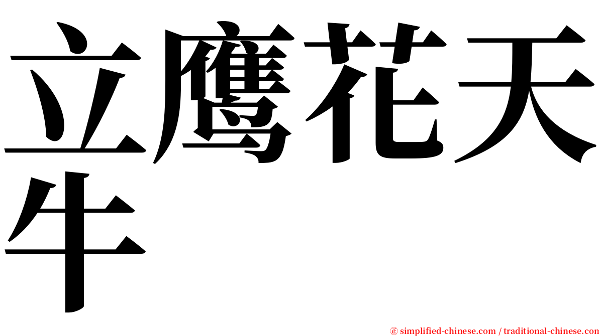 立鹰花天牛 serif font