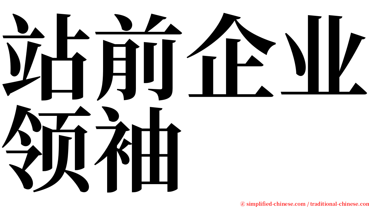 站前企业领袖 serif font