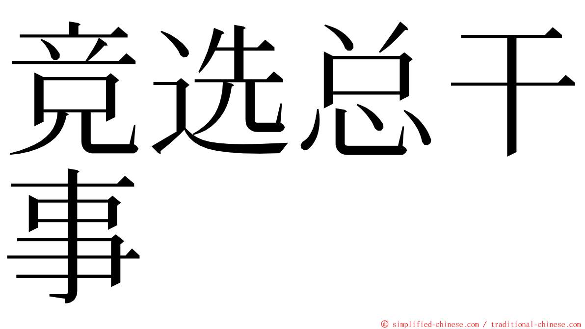竞选总干事 ming font