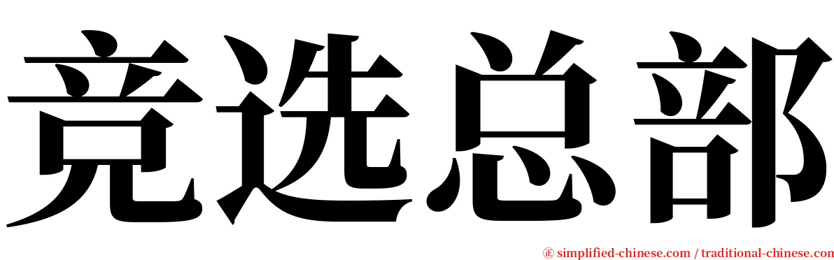 竞选总部 serif font