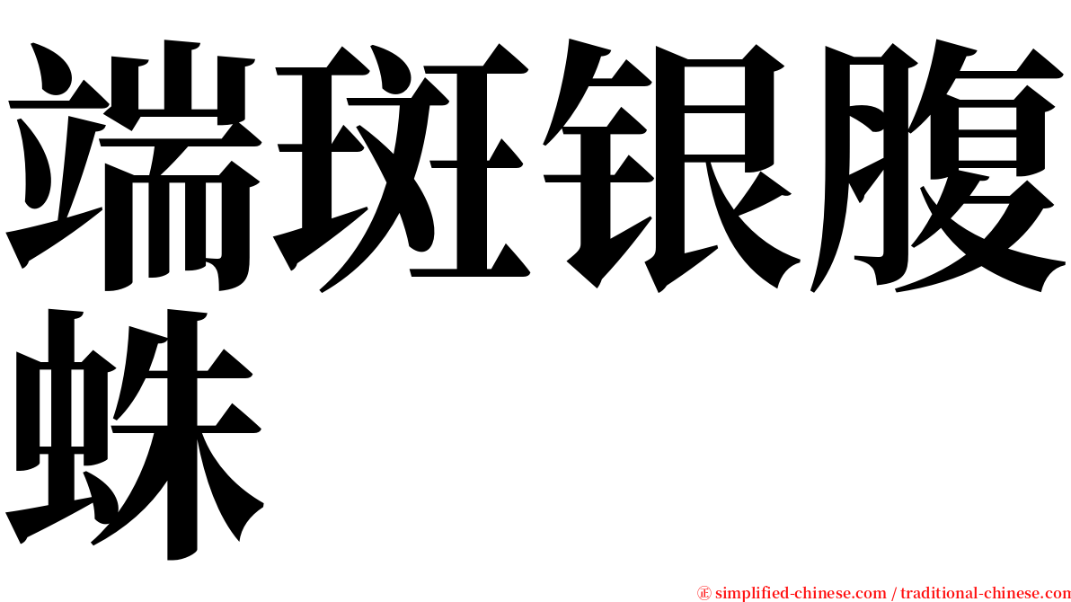 端斑银腹蛛 serif font