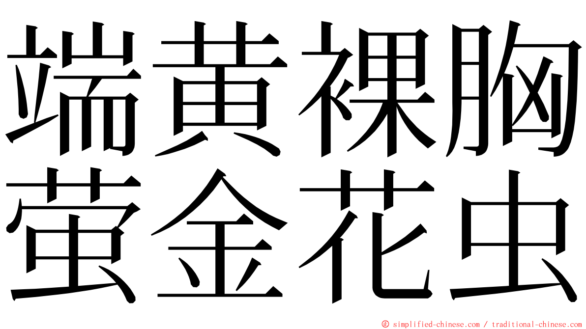 端黄裸胸萤金花虫 ming font