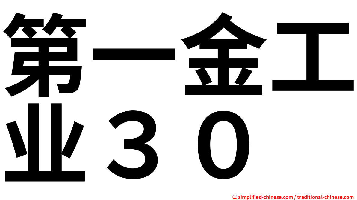 第一金工业３０