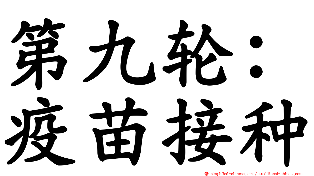 第九轮：疫苗接种