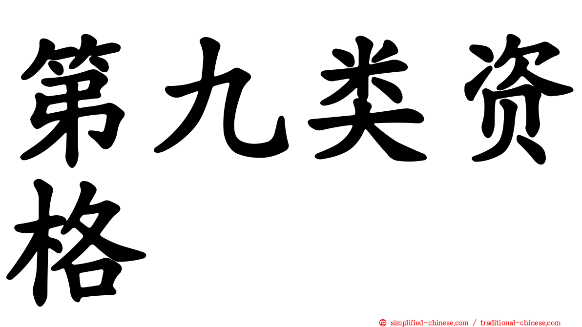 第九类资格