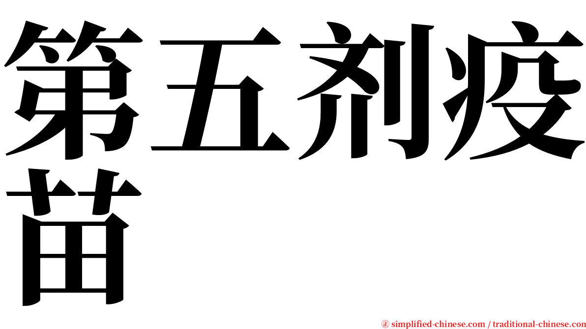 第五剂疫苗 serif font