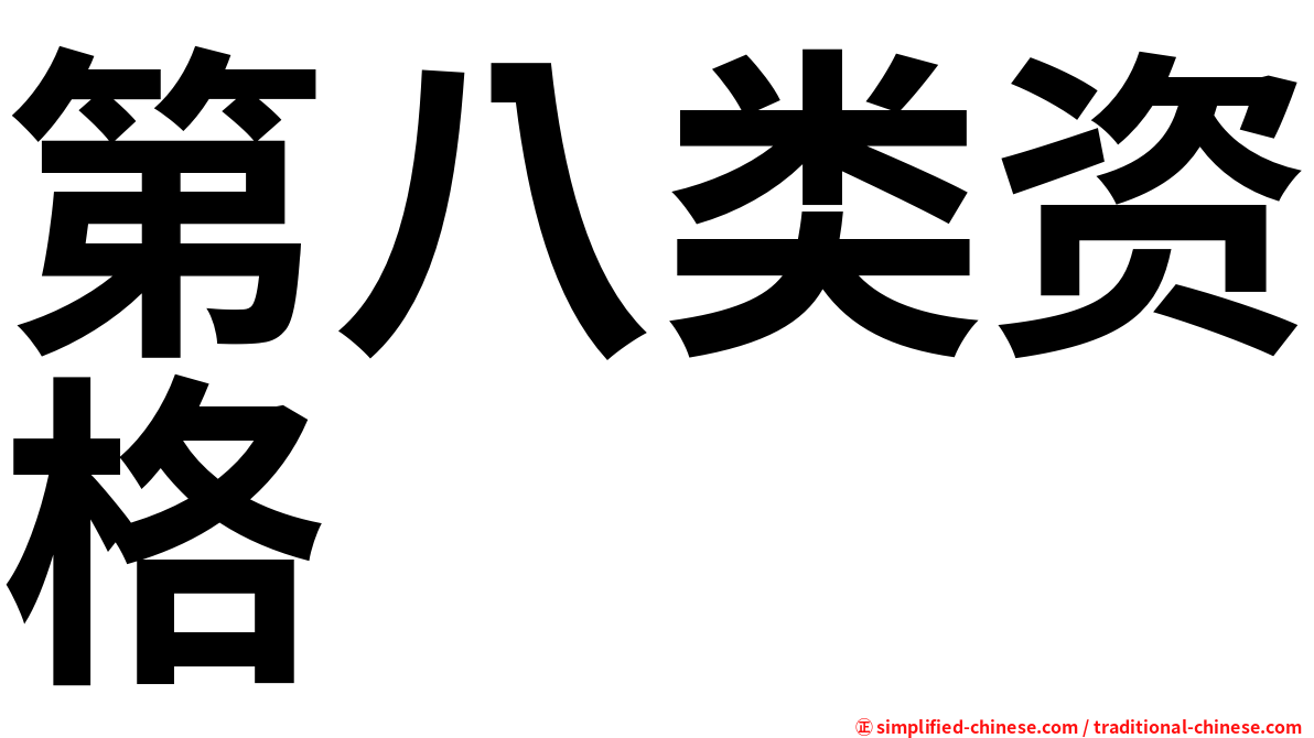 第八类资格