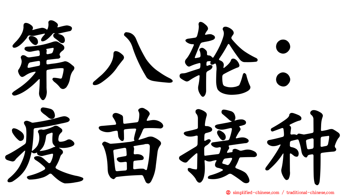 第八轮：疫苗接种