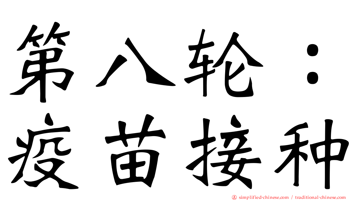 第八轮：疫苗接种