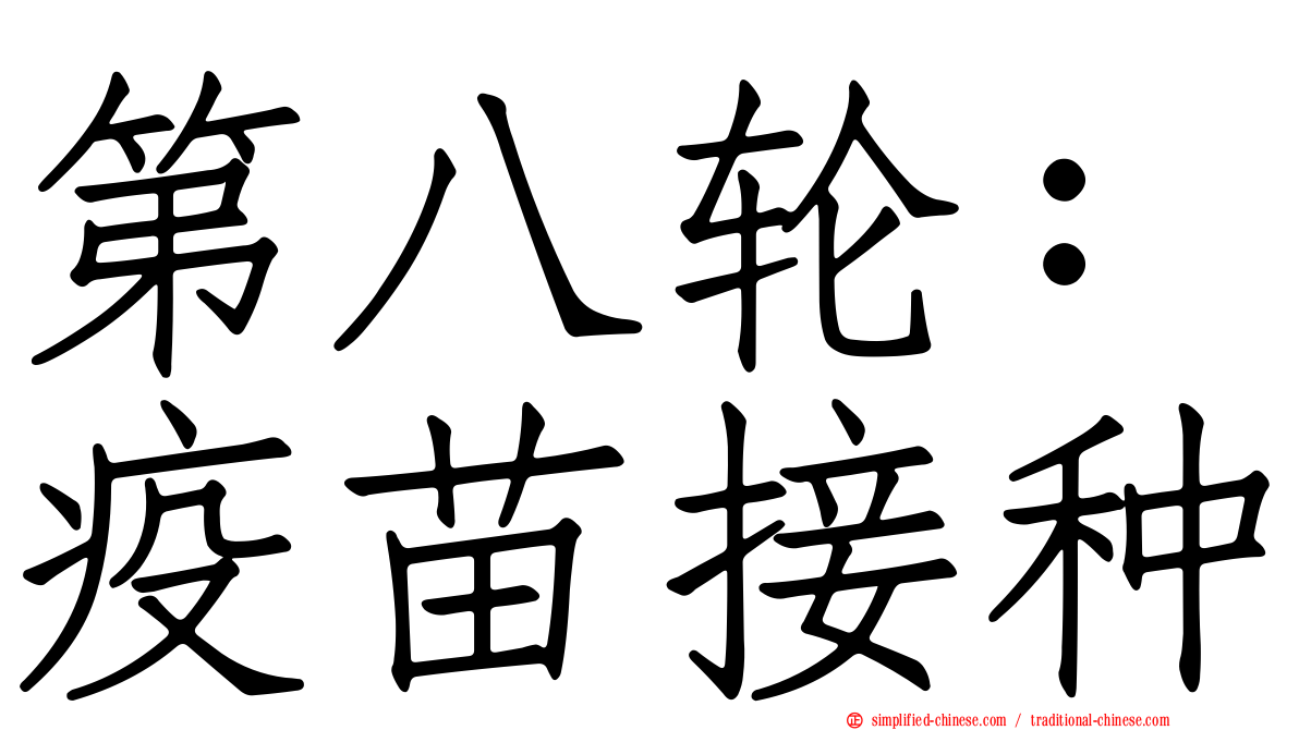第八轮：疫苗接种