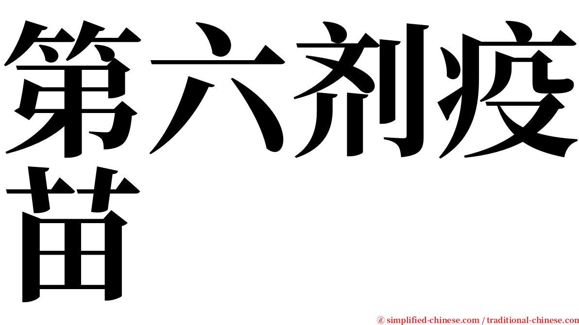 第六剂疫苗 serif font
