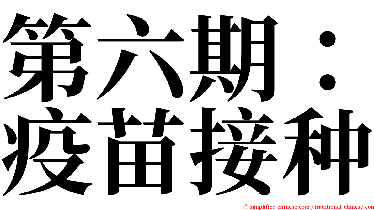第六期：疫苗接种 serif font