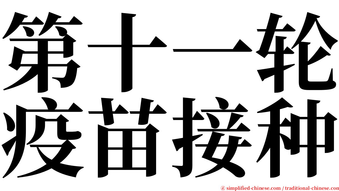 第十一轮疫苗接种 serif font