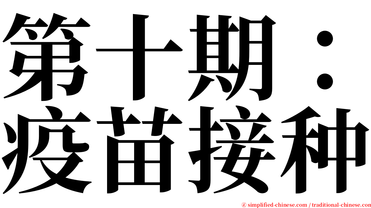 第十期：疫苗接种 serif font