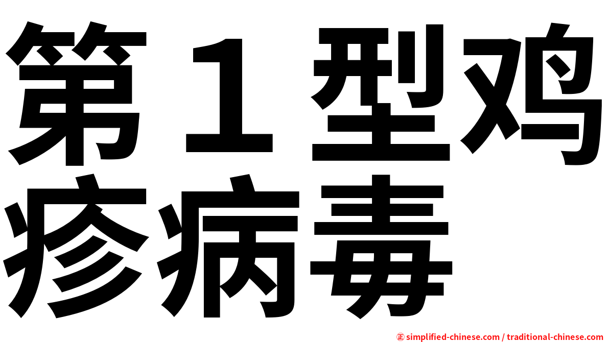 第１型鸡疹病毒