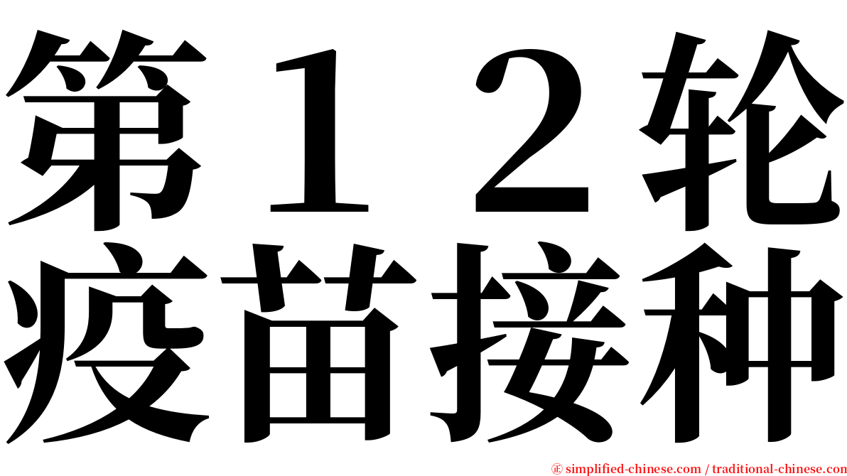 第１２轮疫苗接种 serif font